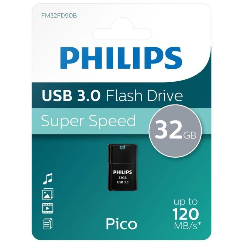 Image of Philips USB 3.0 Pico Edition Flash Drive, 32GB Black