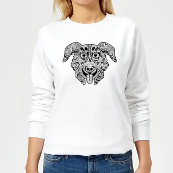 Image of Mr Pickles Pattern Face Womens Sweatshirt - White - L