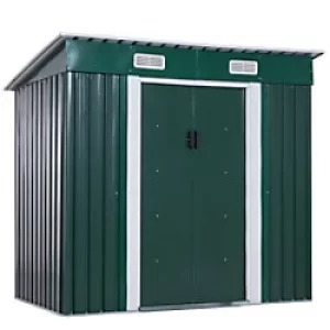 Image of OutSunny Metal Garden Shed Outdoors Water proof Deep Green 1320 mm x 2020 mm x 1800 mm