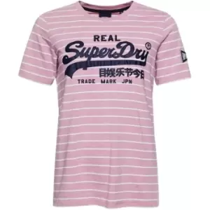 Image of Superdry Stripe T Shirt - Pink