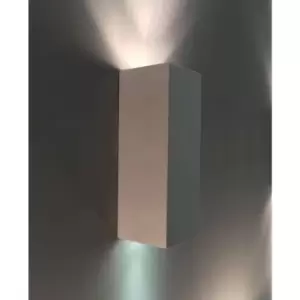 Image of Harperliving - Ceramic Rectangle Shaped Wall Light, 2 lights Up/Down White Paintable GU10 sockets (no BULBs) - White