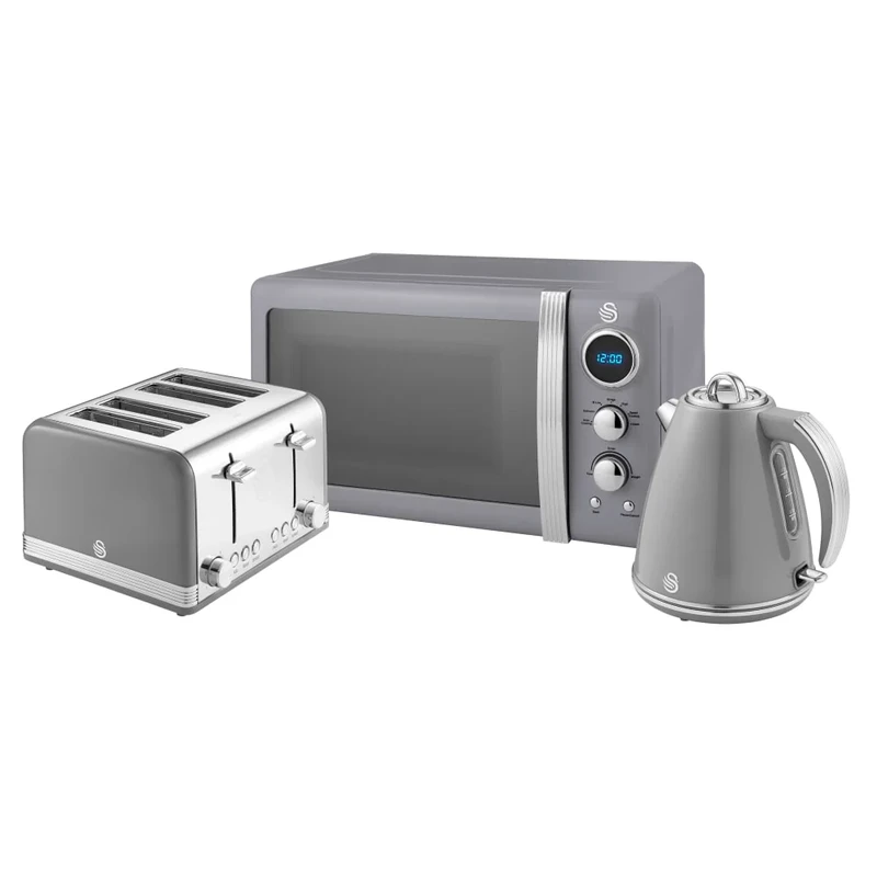 Image of Swan EEJB174 1.5L Kettle, 4 Slice Toaster & 800W Microwave Triple Pack