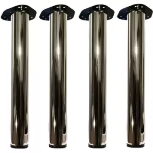 Image of Table Leg Metal 60mm x 710mm Chrome - Pack of 4