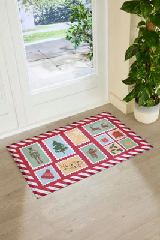 Image of Artsy Mats Winter Stamps Doormat, Multi WINTERSTAMPS-90