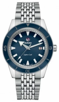 Image of RADO XL 'Captain Cook' Stainless Steel Bracelet Blue Dial Watch