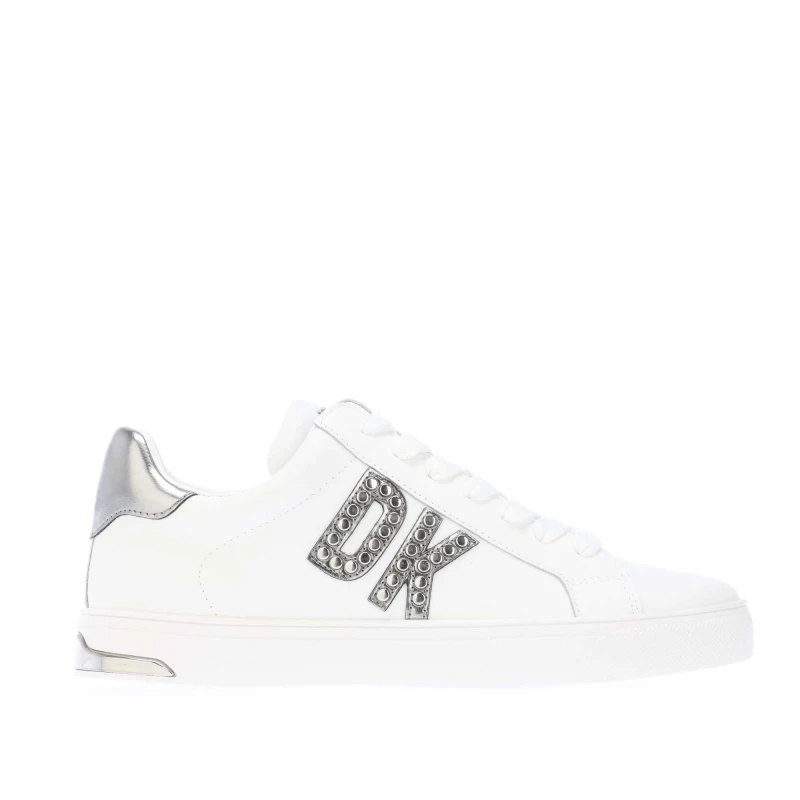 Image of DKNY Abeni Lace Up Trainers White Silver female UK 4