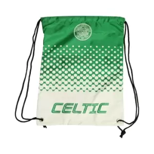 Image of Celtic FC Official Fade Crest Design Gym Bag (One Size) (Green/White)