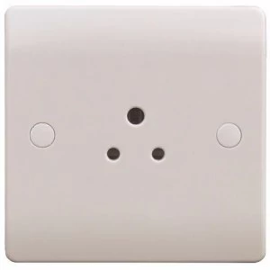 Image of ESR Sline 2A White Round Pin 1G Single 230V Unswitched Electric Wall Socket