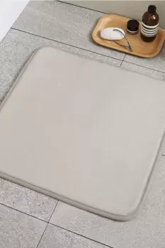 Image of Anti-Bacterial Memory Foam Shower Mat - Natural - Polyester