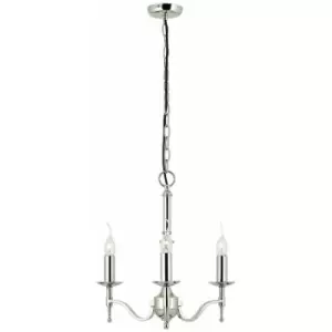 Image of Avery Ceiling Pendant Chandelier Light 3 Lamp Bright Nickel Curved Candelabra