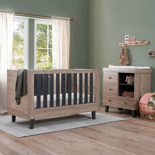 Image of Tutti Bambini Como 2 Piece Room Set - Distressed Oak / Slate Grey