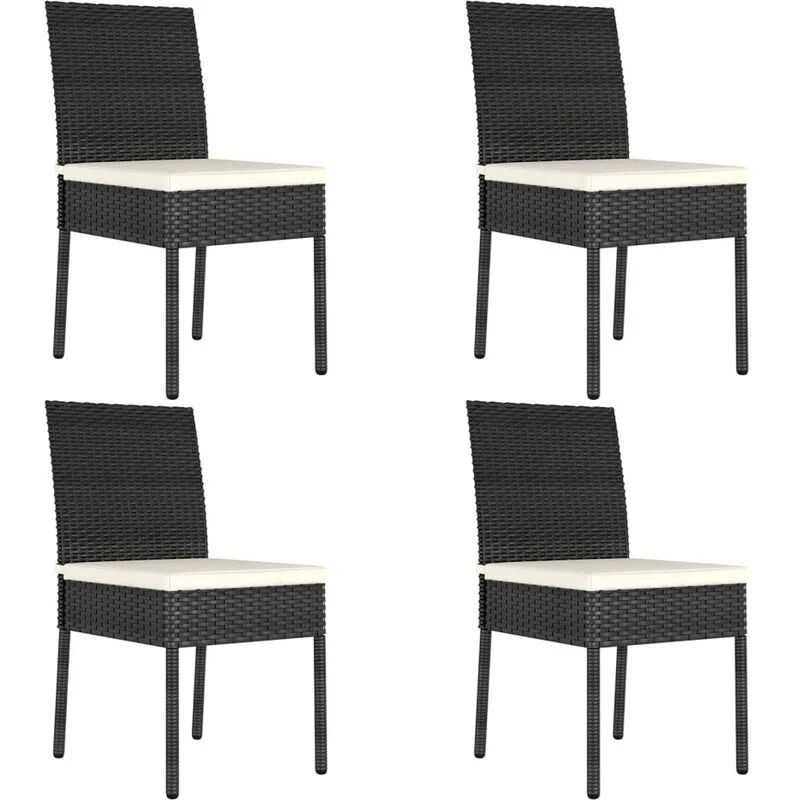 Image of VIDAXL Garden Dining Chairs 4 pcs Poly Rattan Black Vidaxl 8720286682470