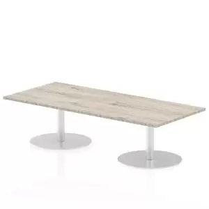 Image of Italia Poseur Table Rectangle 1800800 Top 475 High Grey Oak