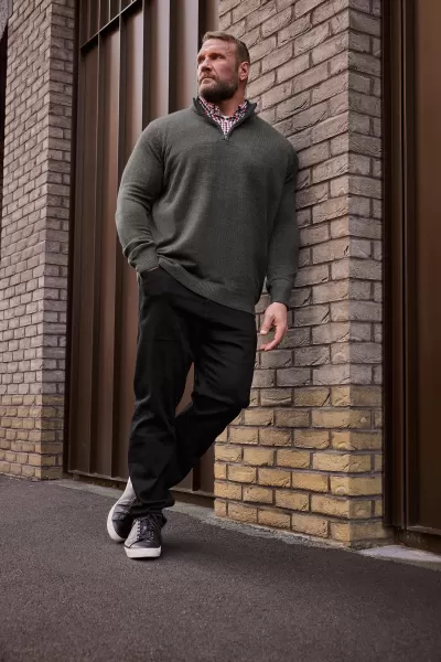 Image of Mock Shirt Quarter Zip Knitted Jumper