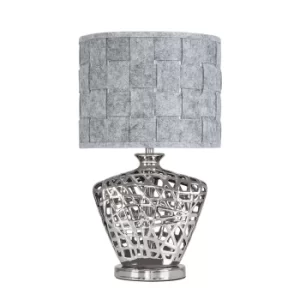 Image of Kalvin Chrome Table Lamp with Grey Monza Shade