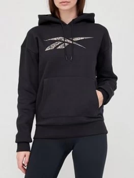 Image of Reebok Ts Modern Safari Animal Print Hoodie - Black