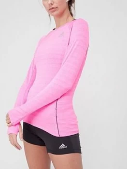 Image of Adidas Runner Long Sleeve Top - Pink
