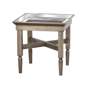 Image of Metal Side Table with Glass Top - Astor