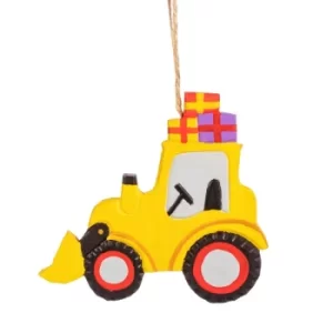 Image of Wooden Digger with Gifts Hanging Decoration