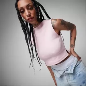 Image of Missguided Rib Wide Shoulder Vest Top - Pink