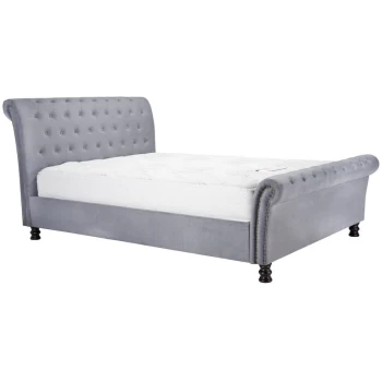 Image of Birlea - 135cm Opulence Fabric Bed Grey Velvet
