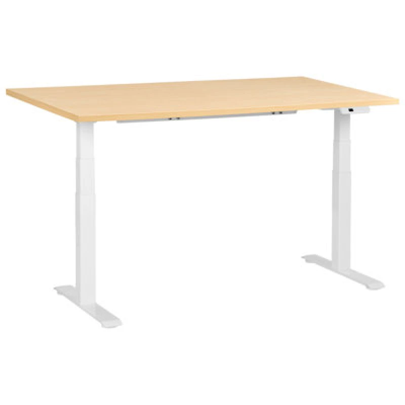 Image of Beliani Electric Adjustable Standing Desk Destines Light Brown/ White 160 Cm 72 Cm