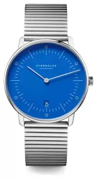 Image of STERNGLAS S01-NAF06-ME06 Naos Edition Bauhaus II Blue Dial Watch
