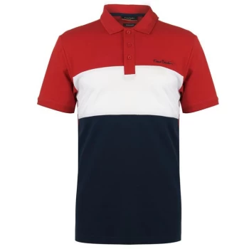 Image of Pierre Cardin Cut And Sew Polo Shirt Mens - Red