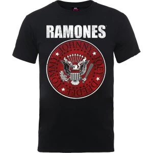 Image of Ramones - Red Fill Seal Unisex Medium T-Shirt - Black