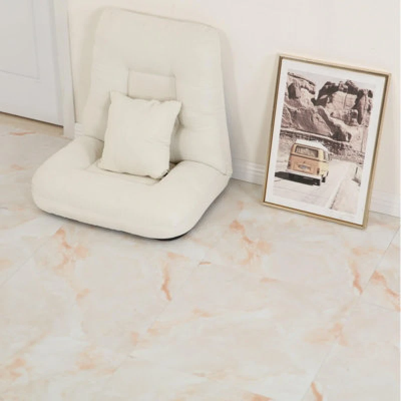 Image of Gr8 Home Gloss White Rose 3.34M² Floor Tiles Self Adhesive Marble Effect Pvc Flooring