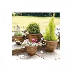Image of Set of 4 Antique Look Planters