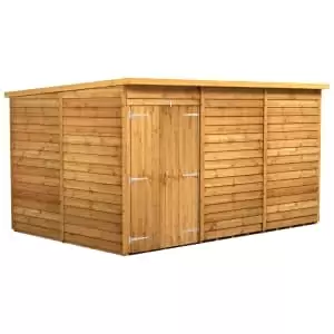 Image of Power Sheds 12 x 8ft Double Door Pent Overlap Dip Treated Windowless Shed