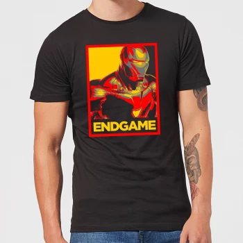 Image of Avengers Endgame Iron Man Poster Mens T-Shirt - Black - 5XL