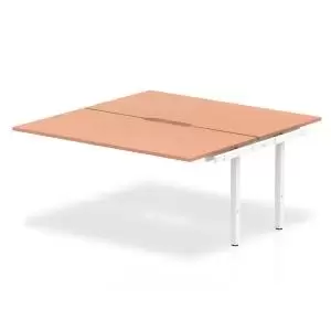 Image of B2B Ext Kit White Frame Bench Desk 1600 Beech