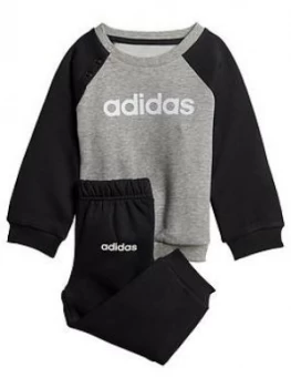 Image of Adidas Infant Linear Jogger Set - Grey/Black