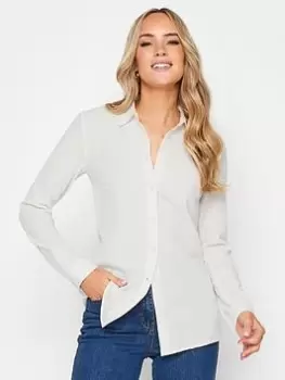 Image of Long Tall Sally Ivory Textured Jersey Shirt, Black, Size 10, Women