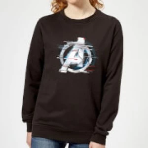 Image of Avengers: Endgame White Logo Womens Sweatshirt - Black