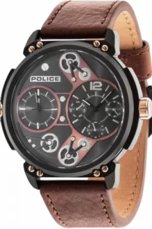 Image of Mens Police Steampunk Watch 14693JSB/12A