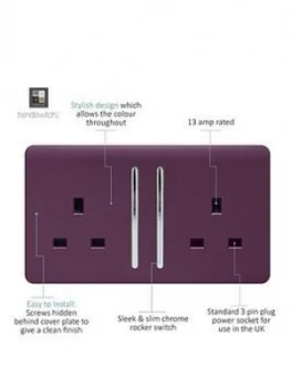 Image of Trendiswitch 2G 13A Switched Socket Plum