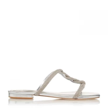 Image of Dune Silver 'Newley' Ankle Strap Sandals - 3