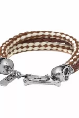 Image of Icon Brand Jewellery Band Of Skulls Bracelet JEWEL LE1123-BR-BRN