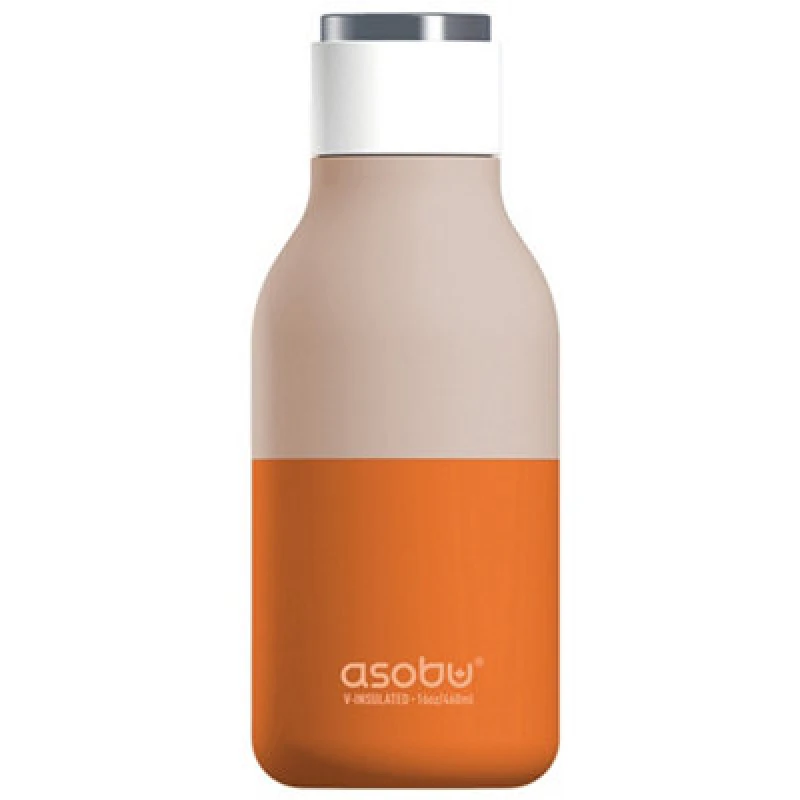 Image of asobu Urban Insulated & Double Walled Stainless Steel Bottle Pastel Orange 473ml Orange