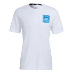 Image of adidas Terrex Patch Mountain Graphic T-Shirt Mens - White