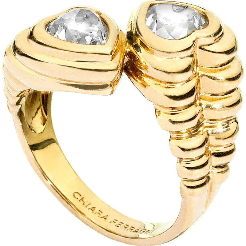 Image of Chiara Ferragni Womens Bold Band Ring Yellow Gold female 10