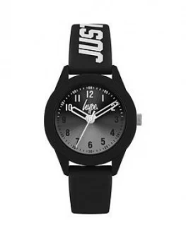 Image of Hype Hype Black Sunray Dial Black And White Just Hype Silicone Strap Kids Watch
