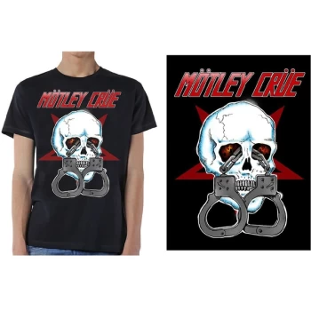 Image of Motley Crue - Skull Cuffs 2 Mens Small T-Shirt - Black
