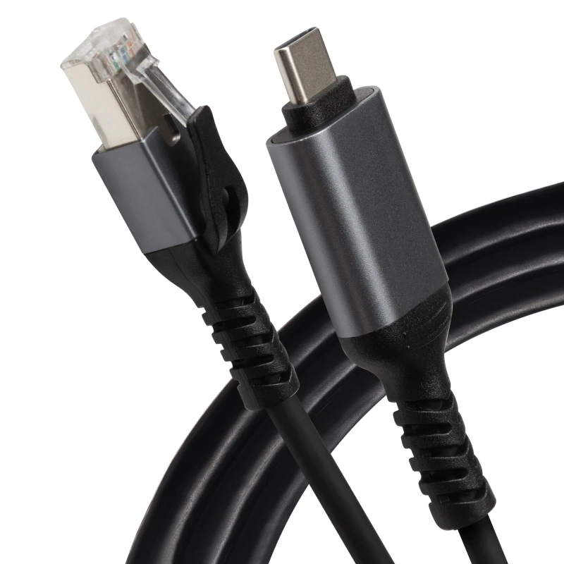 Image of Maplin USB-C to RJ45 Ethernet Cable - Black - 3m