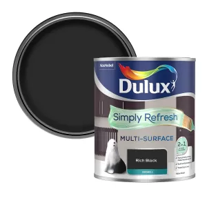 Image of Dulux Simply Refresh Multi Surface Rich Black Eggshell Paint 750ml