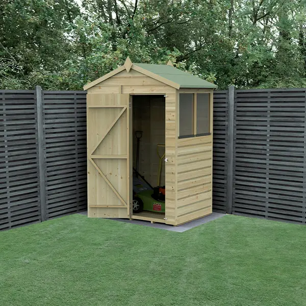 Image of 5' x 3' Forest Beckwood 25yr Guarantee Shiplap Pressure Treated Apex Wooden Shed (1.64m x 1m)