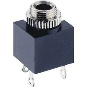 Image of 3.5mm audio jack Socket vertical vertical Number of pins 2 Mono Black Lumberg 1502 03